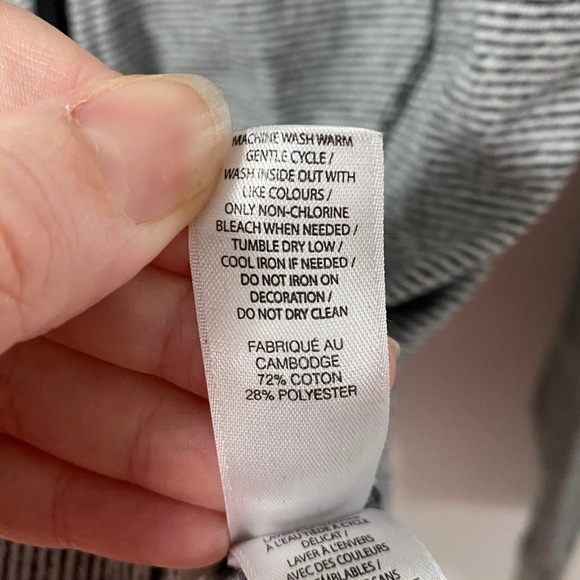 Joe Fresh Black & White Striped Zip Up Hoodie | M - Picture 8 of 8